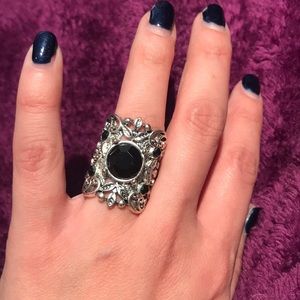 Black stone ring